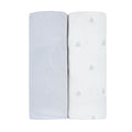 Ely's & Co. 2 Pack Pack n Play Sheets - Gingham Bear Collection - Blue