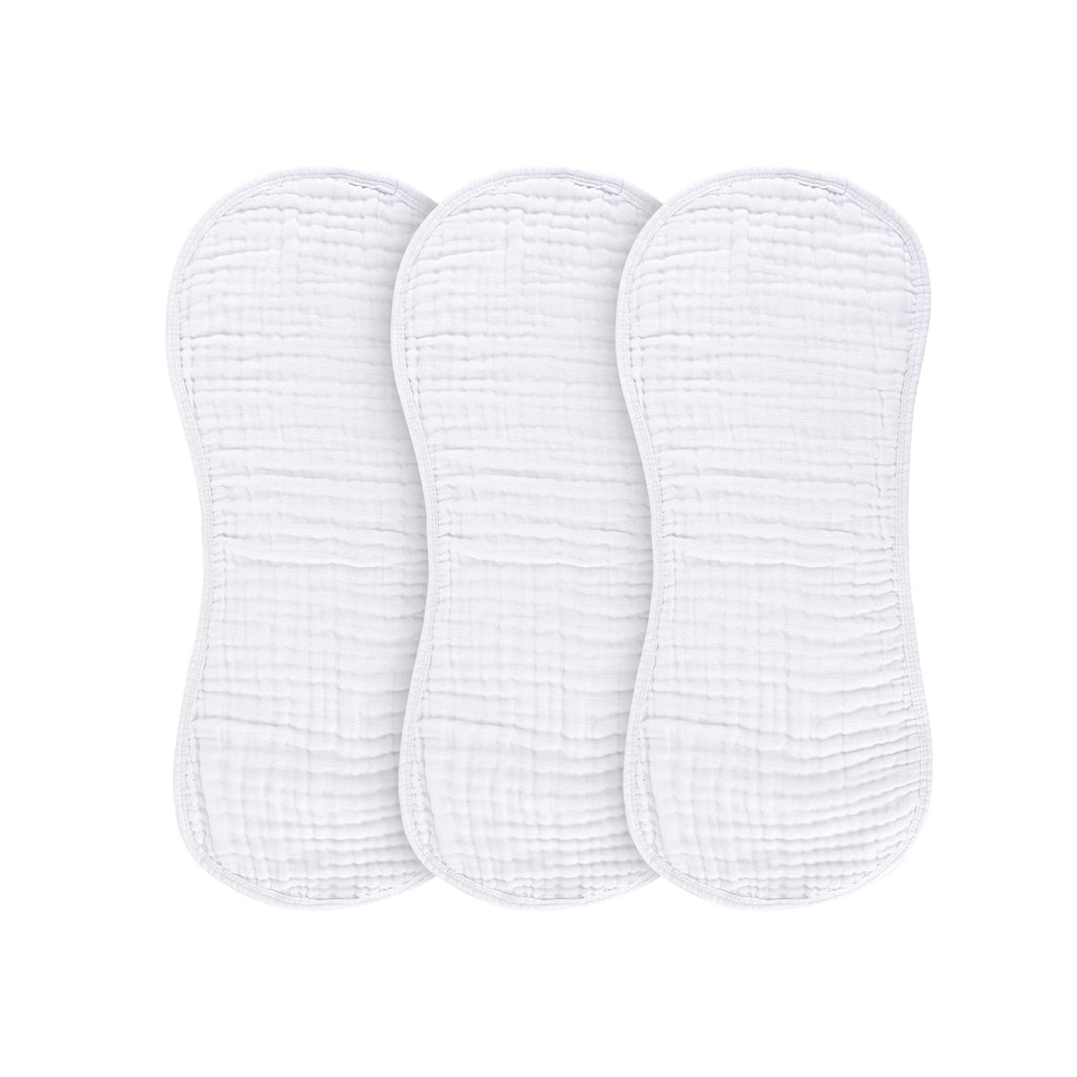 Ely's & Co. 3 Pack Muslin Burp Cloths - Solid White