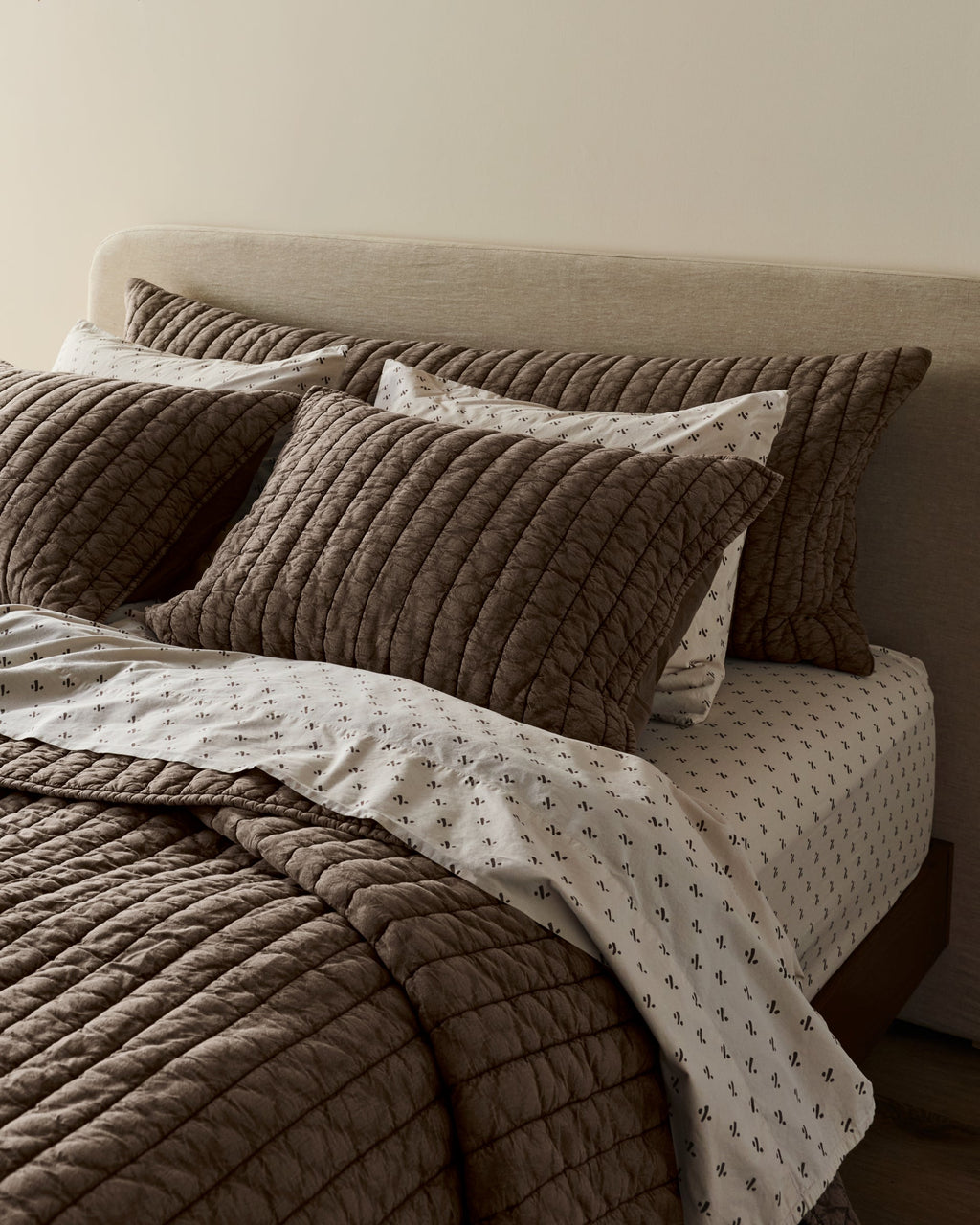 Garment Dyed Channel Sham Set - FINAL SALE (Warm Grey) - Image 2