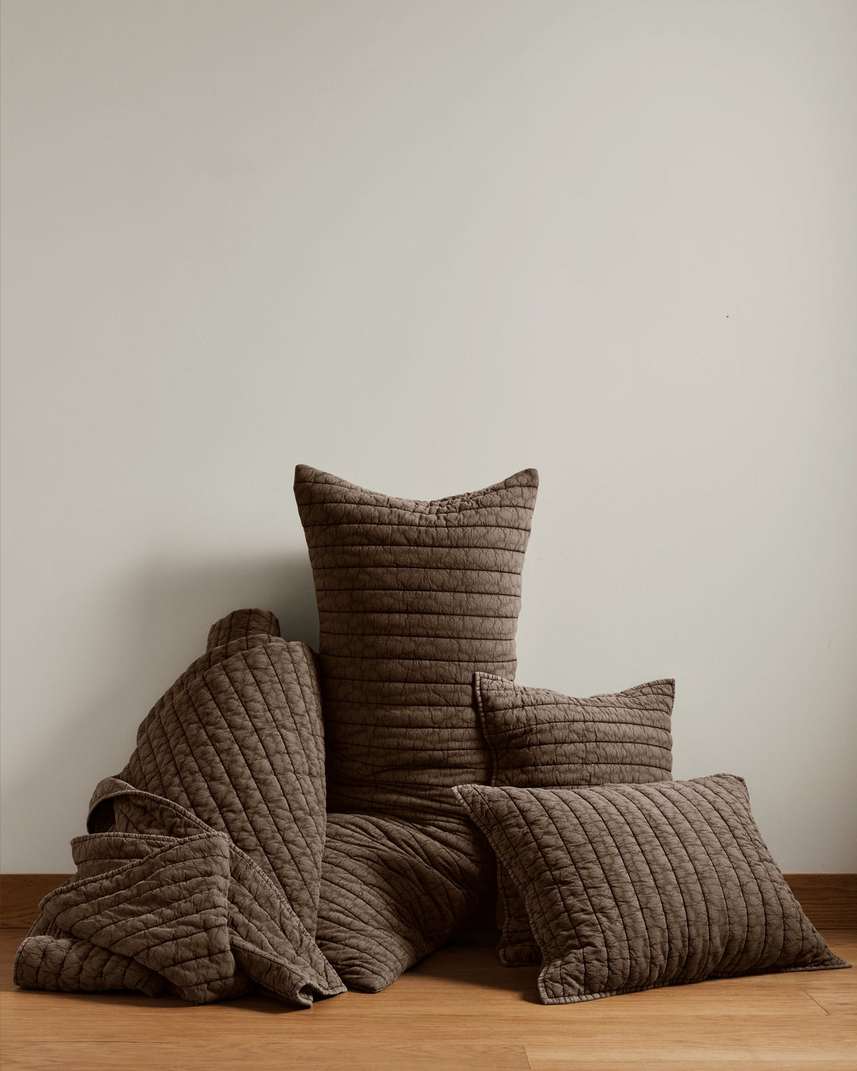 Garment Dyed Channel Sham Set - FINAL SALE (Warm Grey) - Image 5
