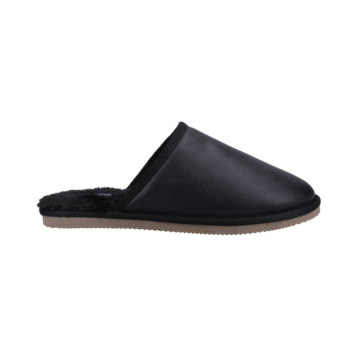 Hush Puppies Coady Leather Slipper Mens - Black - Image 4