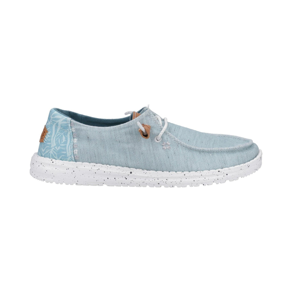 HEYDUDE Wendy Heathered Slub Tropical Womens Shoe - Blue - Image 4