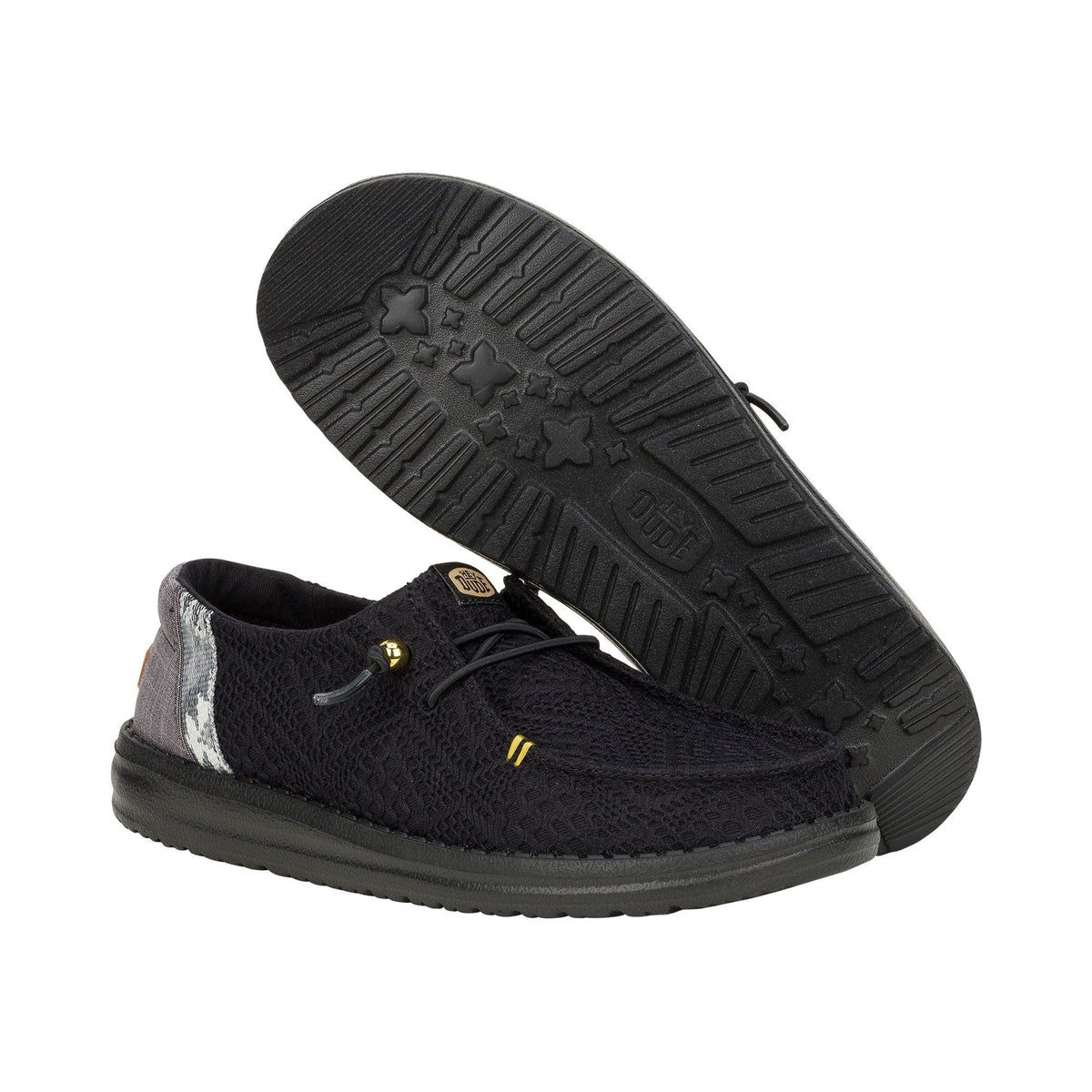 HEYDUDE Wendy Boho Crochet Womens Shoes - Black - Image 3