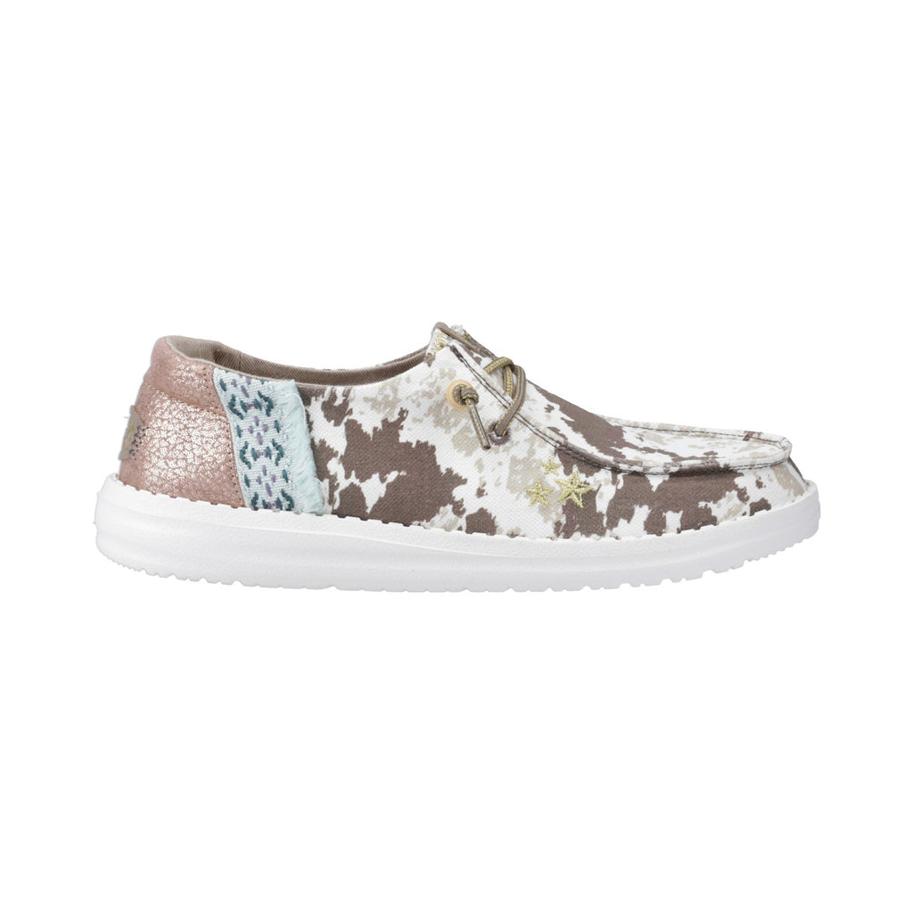HEYDUDE Wendy Disco Cow Womens Shoes - Tan - Image 4