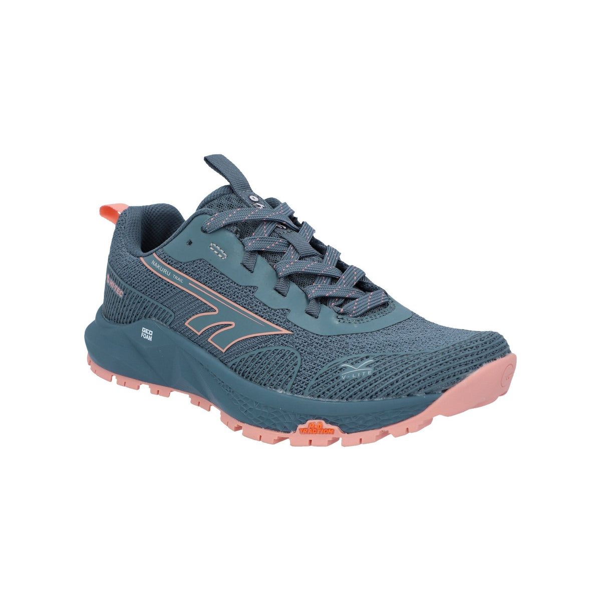 Hi-Tec Geo Nakuru Womens Trainers - Flintstone/Coral - Image 6