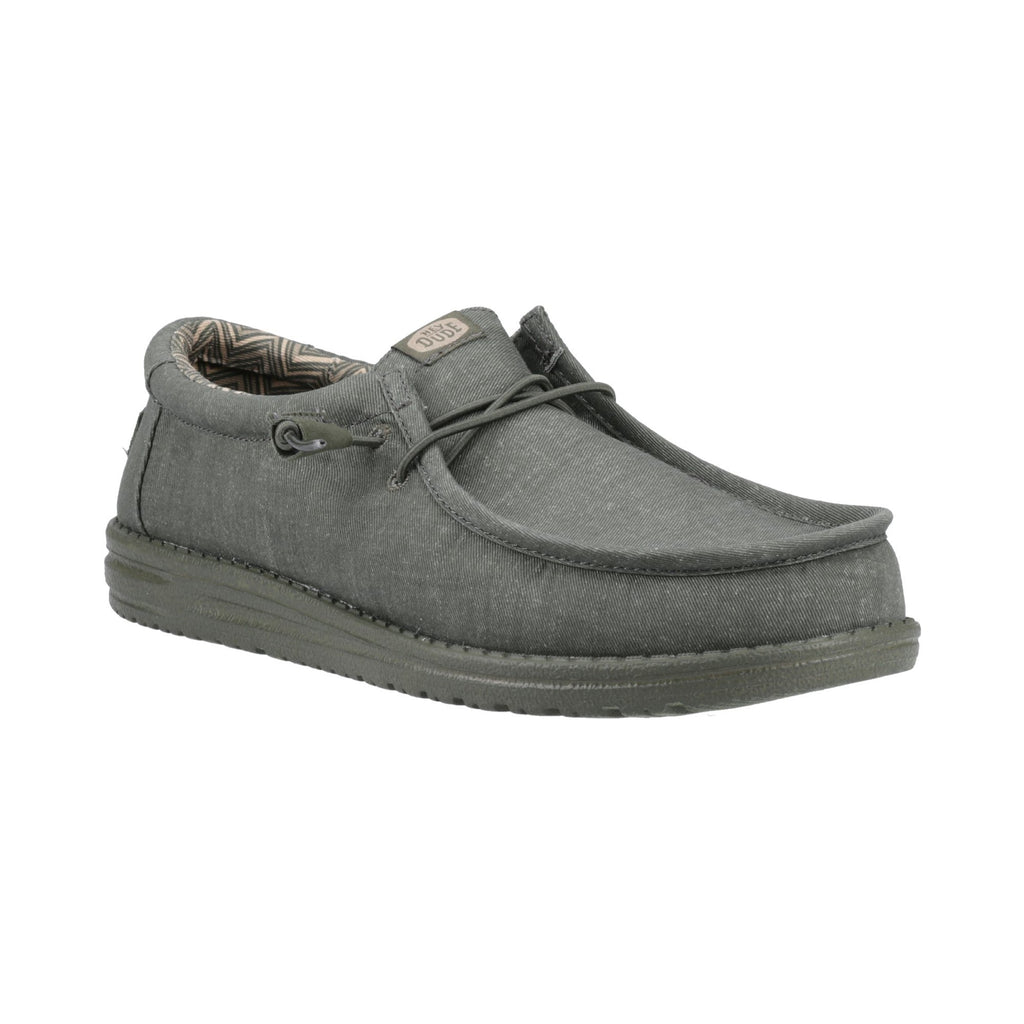 HEYDUDE Wally Stretch Canvas Mens Shoes - Deep Green