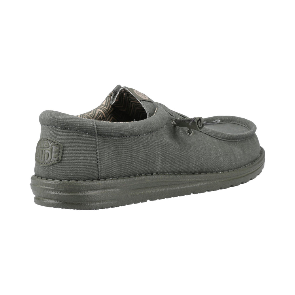 HEYDUDE Wally Stretch Canvas Mens Shoes - Deep Green - Image 2