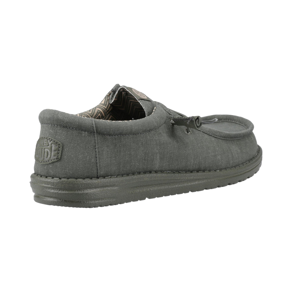 HEYDUDE Wally Stretch Canvas Mens Shoes - Deep Green - Image 2