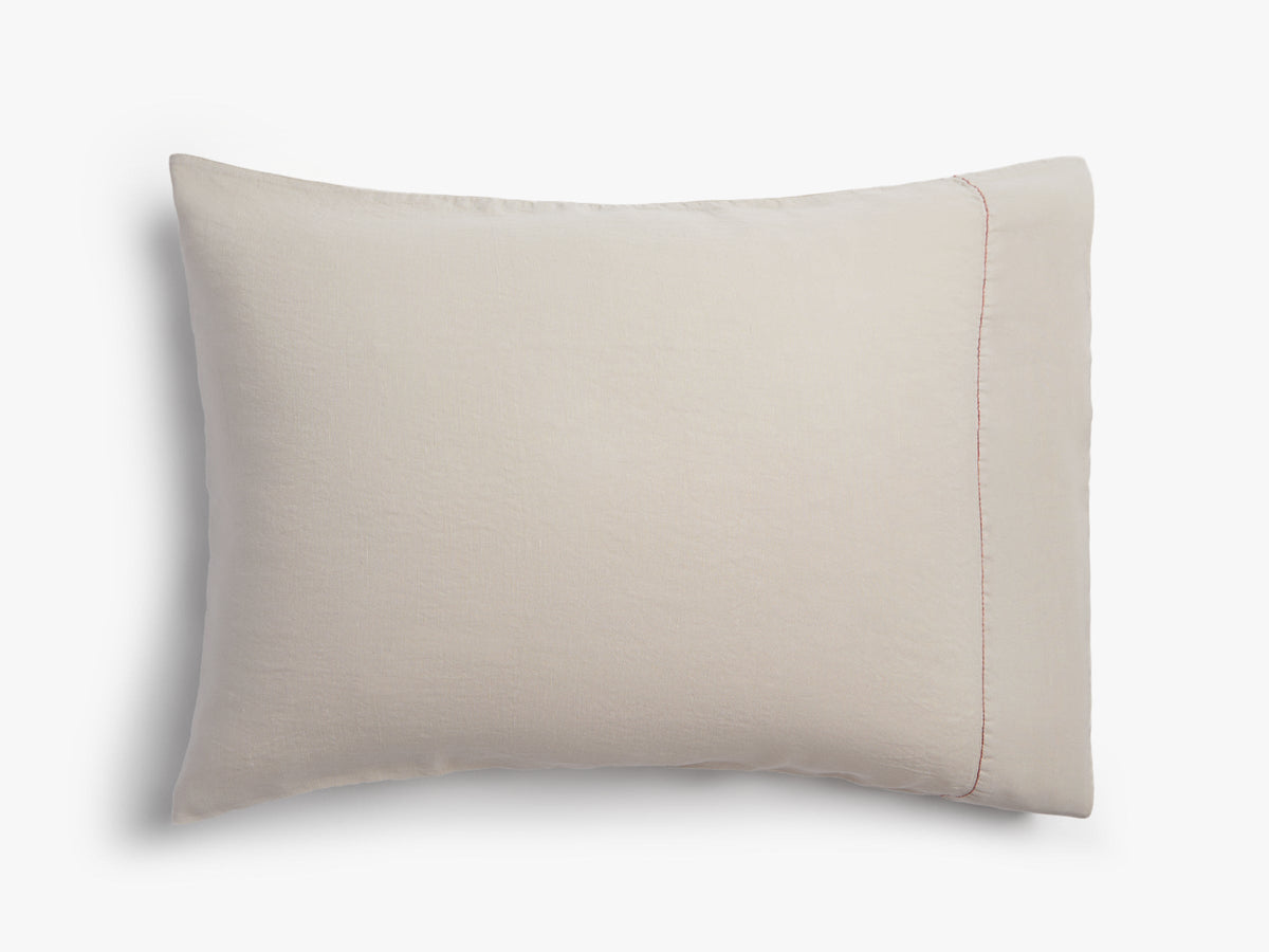 Linen Tencel Pillowcase Set - FINAL SALE (Bone with Canyon) - Image 4