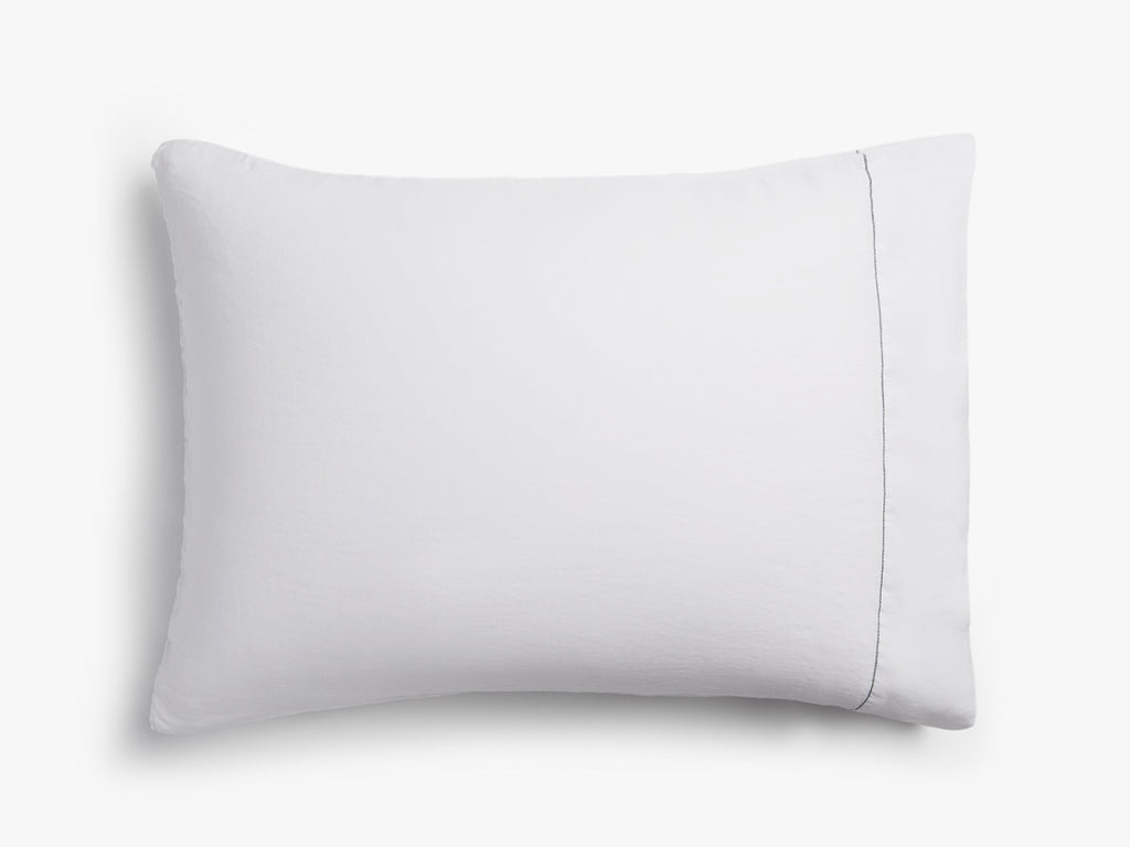 Linen Tencel Pillowcase Set - FINAL SALE (White with Black) - Image 4