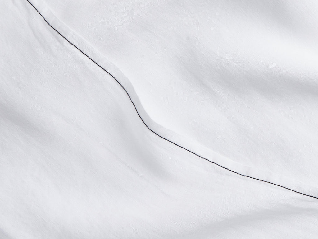 Linen Tencel Pillowcase Set - FINAL SALE (White with Black) - Image 3