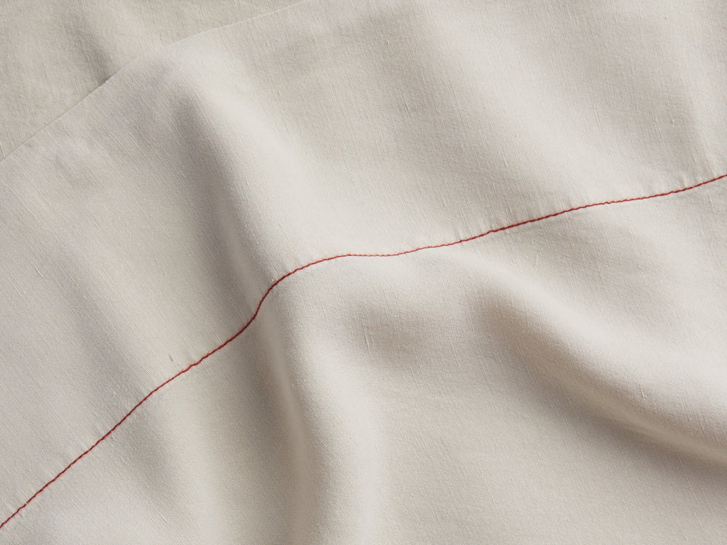 Linen Tencel Top Sheet - FINAL SALE (Bone with Canyon) - Image 3