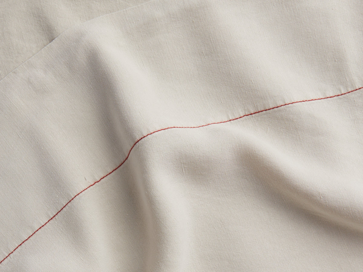 Linen Tencel Top Sheet - FINAL SALE (Bone with Canyon) - Image 3