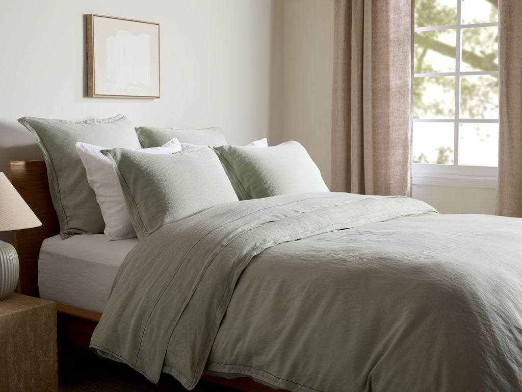 Linen Tencel Duvet Cover - FINAL SALE (Sage) - Image 2