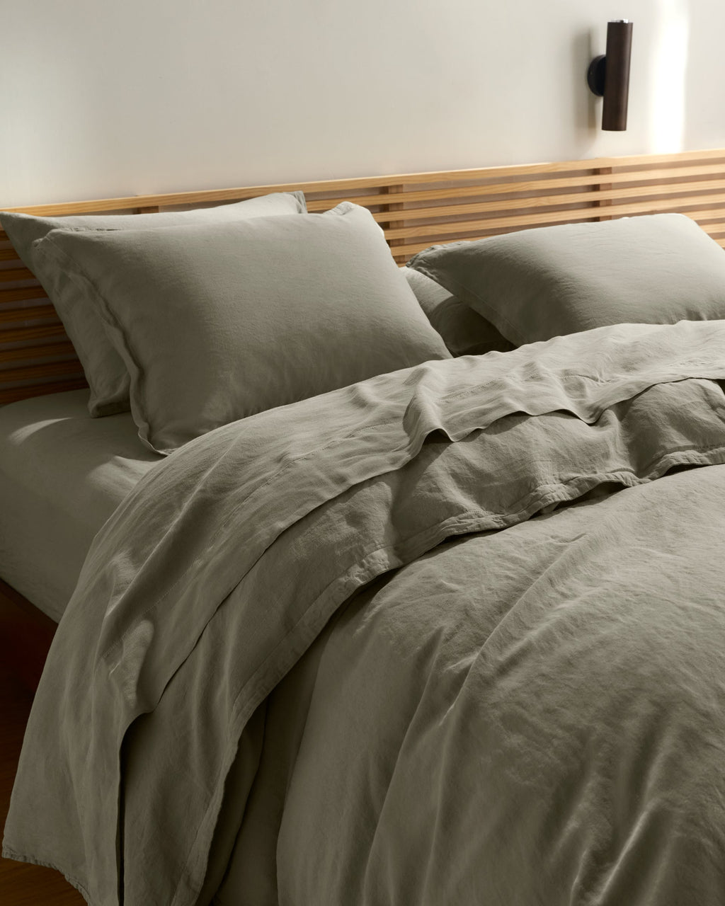 Linen Tencel Fitted Sheet - FINAL SALE (Moss) - Image 4