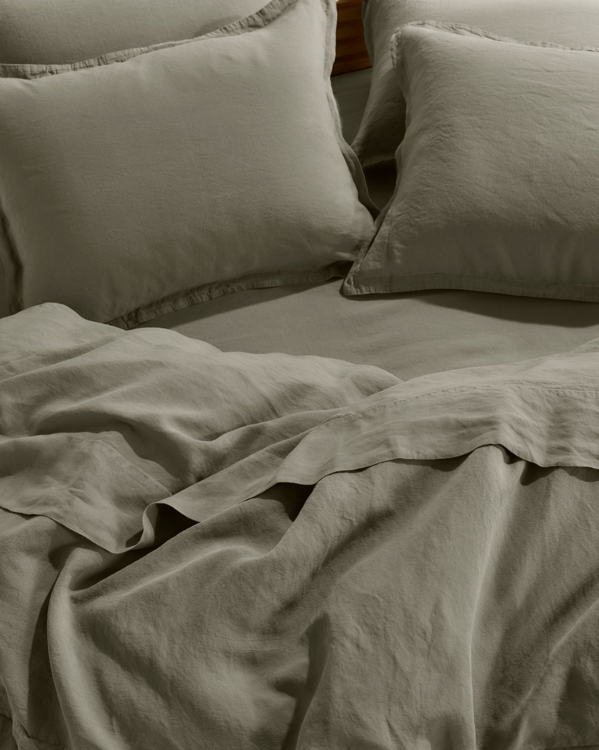 Linen Tencel Sham Set - FINAL SALE (Moss) - Image 4