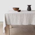 Stonewashed Linen Tablecloth - Graphite Thin Stripe