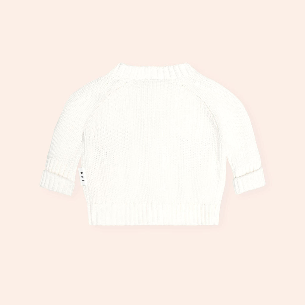 Huxbaby Peekaboo Hux Cardi – Almond Milk, 0-3M - Image 3