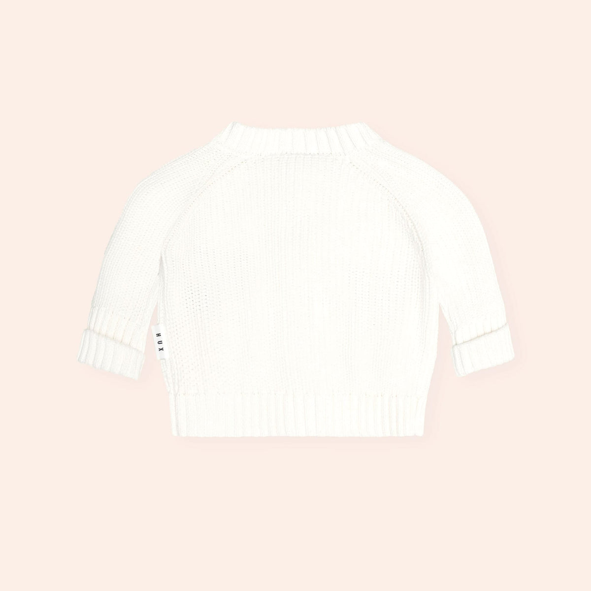 Huxbaby Peekaboo Hux Cardi – Almond Milk, 3-6M - Image 3