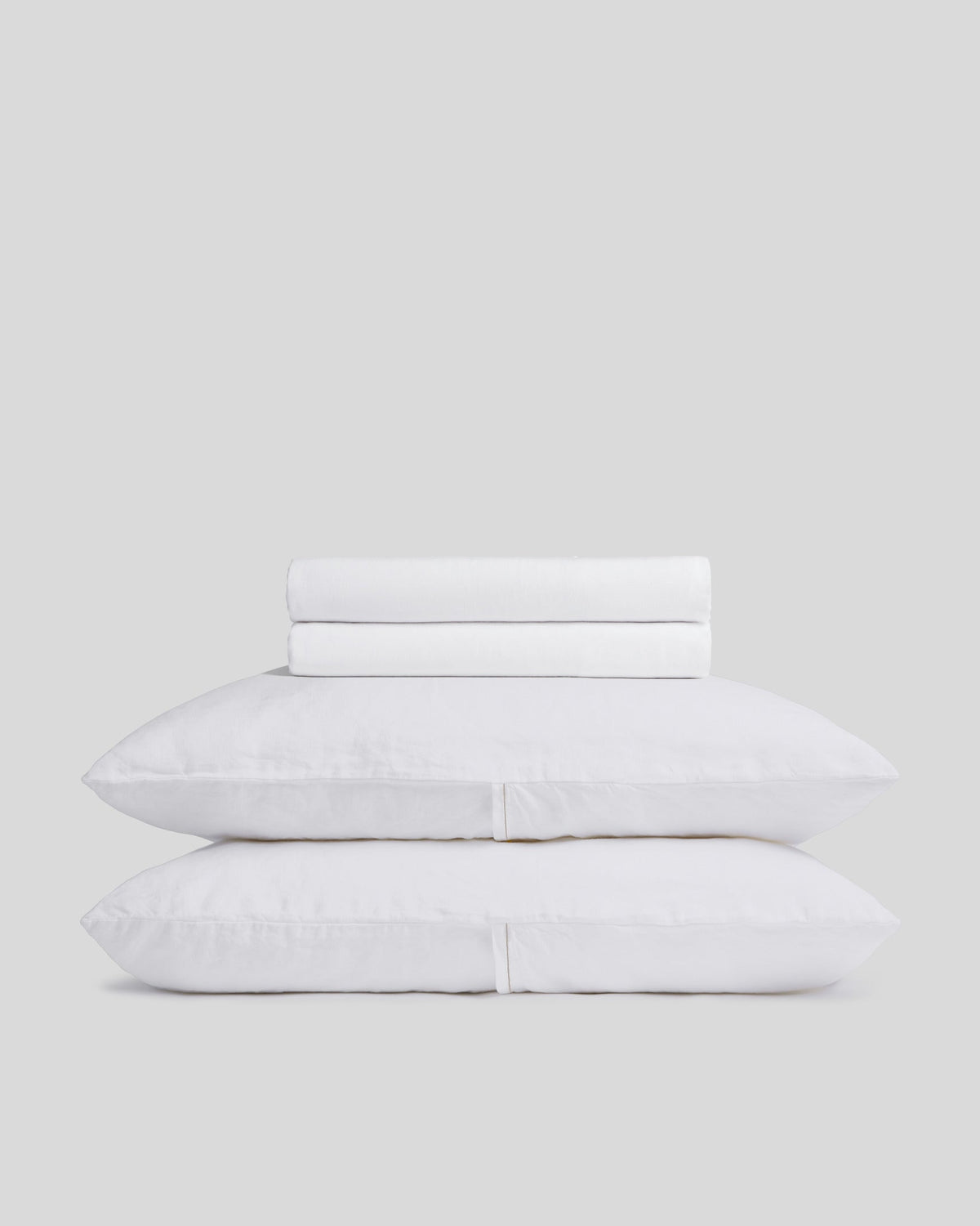 Linen Tencel Sheet Set - White K/CK