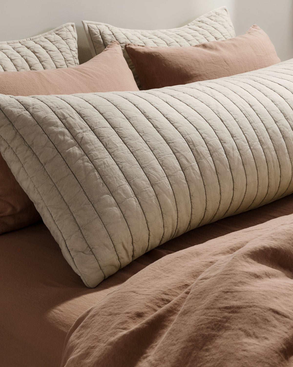 Garment Dyed Channel Body Pillow Cover - FINAL SALE (Bone) - Image 4
