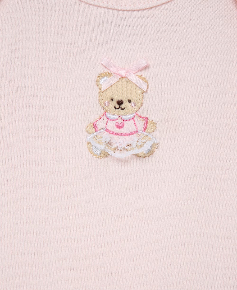 Little Me Sweet Bear 3-Pack Bodysuits - Pink Multi, NB - Image 4