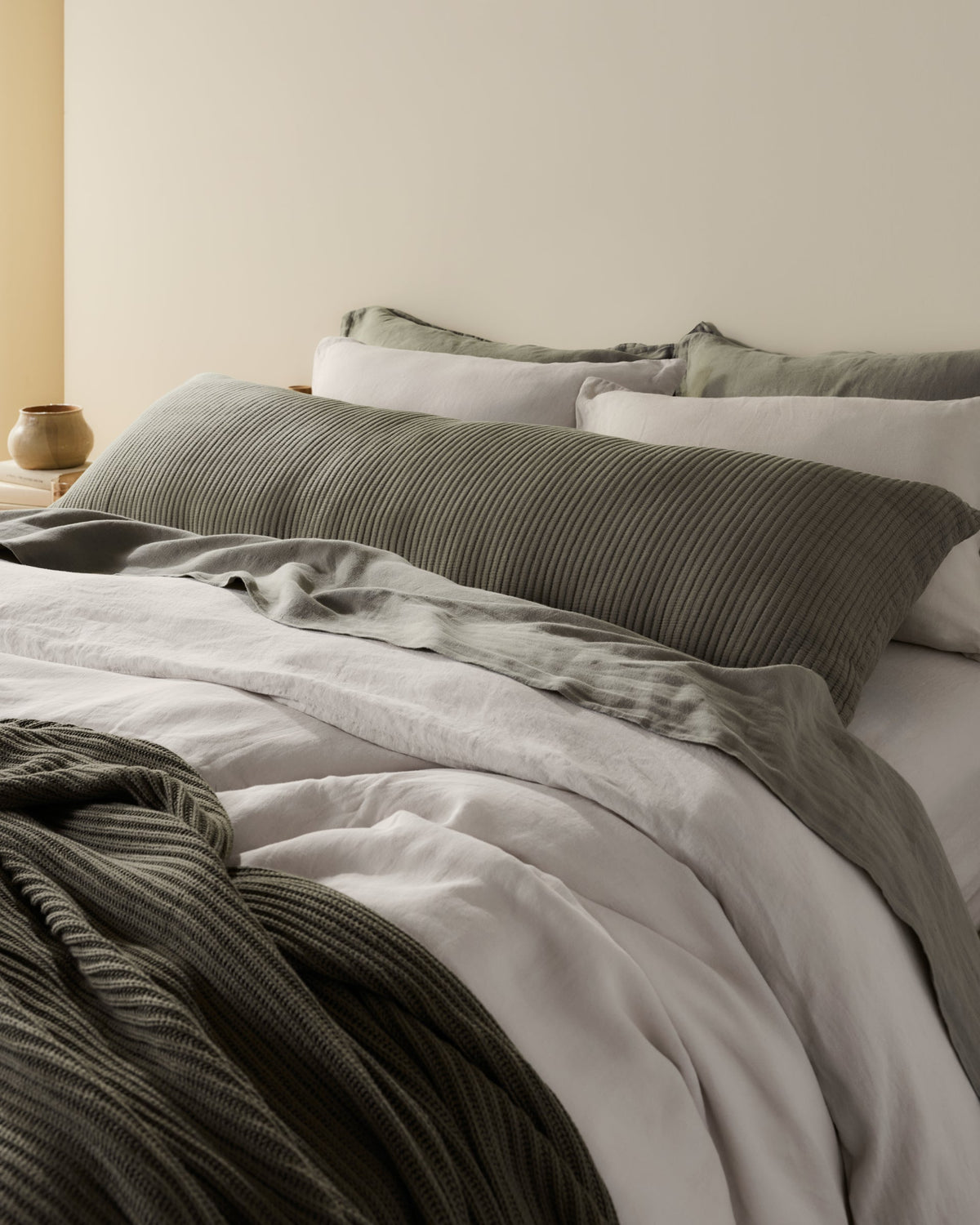 Matelasse Body Pillow Cover (Moss) - Image 2