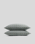 Modern Check Jacquard Sham Set (Dusk and Moss)
