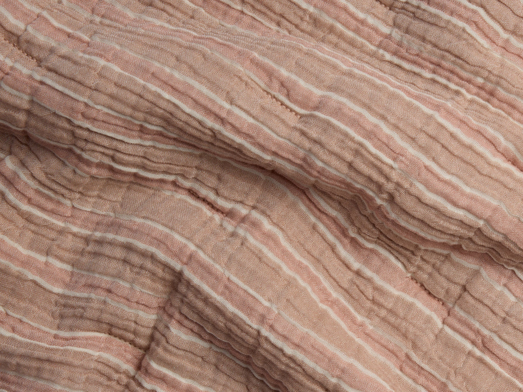 Organic Cloud Cotton Stripe Toddler Quilt (Adobe and Clay) - Image 3