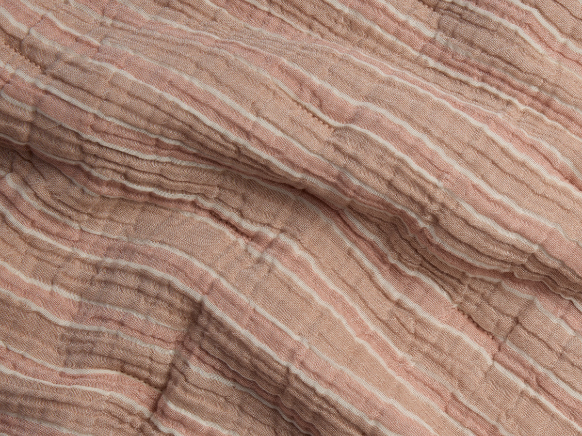 Organic Cloud Cotton Stripe Toddler Quilt (Adobe and Clay) - Image 3