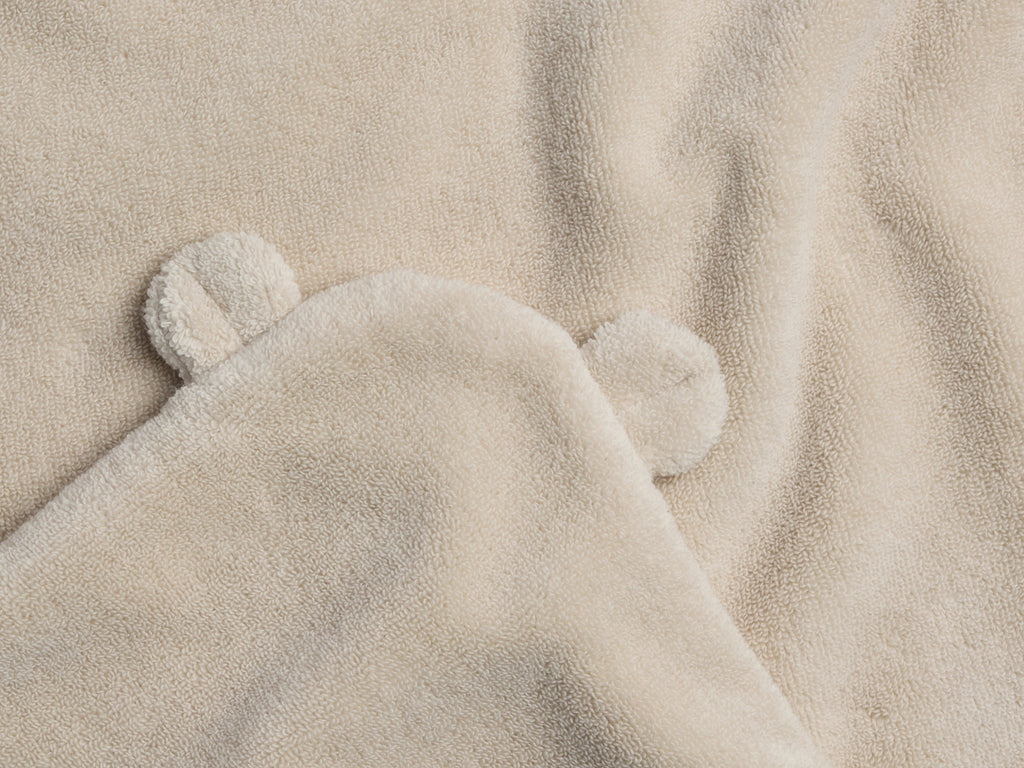 Organic Hooded Toddler Towel with Ears (Natural) - Image 3