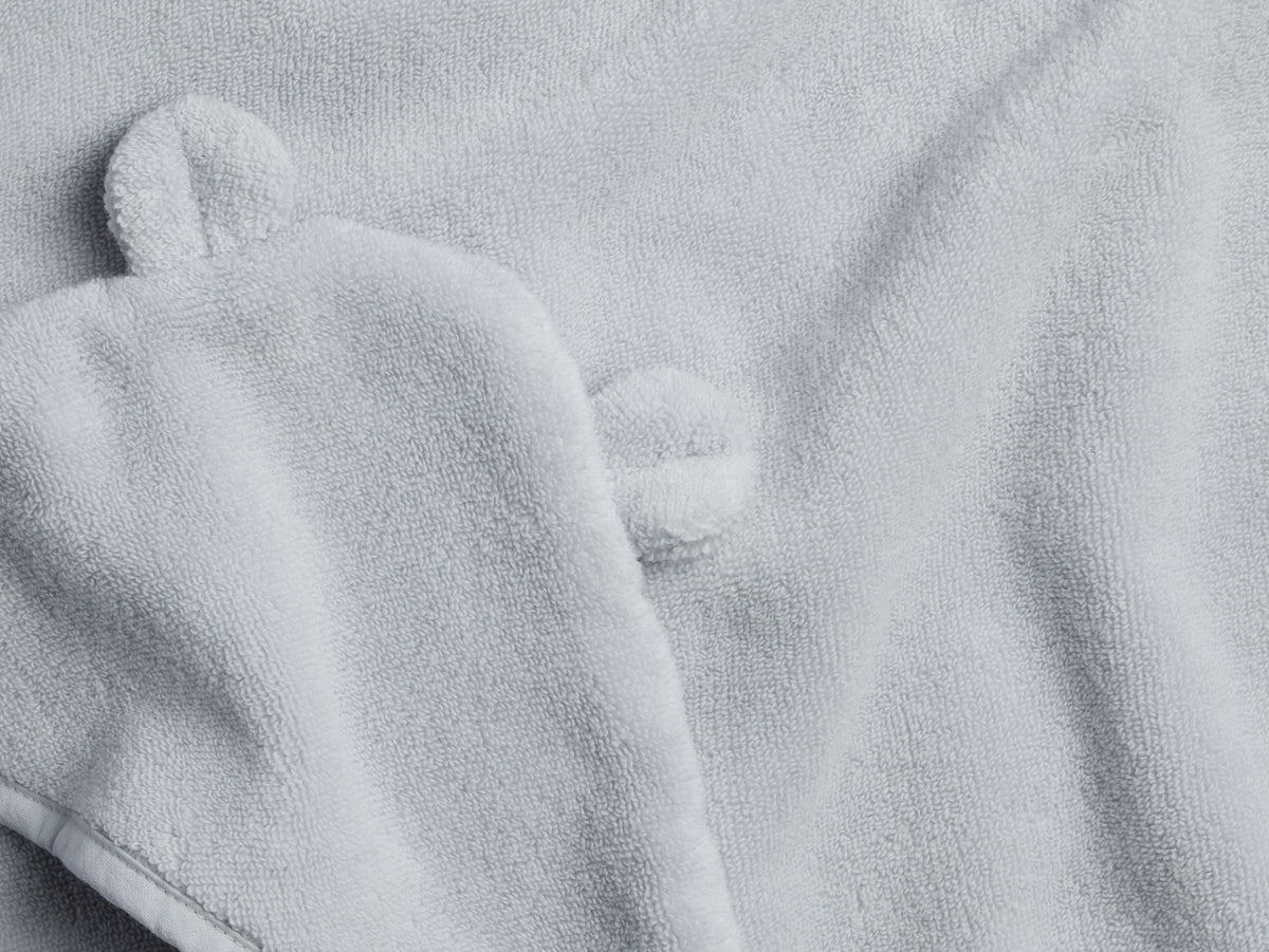 Organic Hooded Baby Towel with Ears (Sky) - Image 3