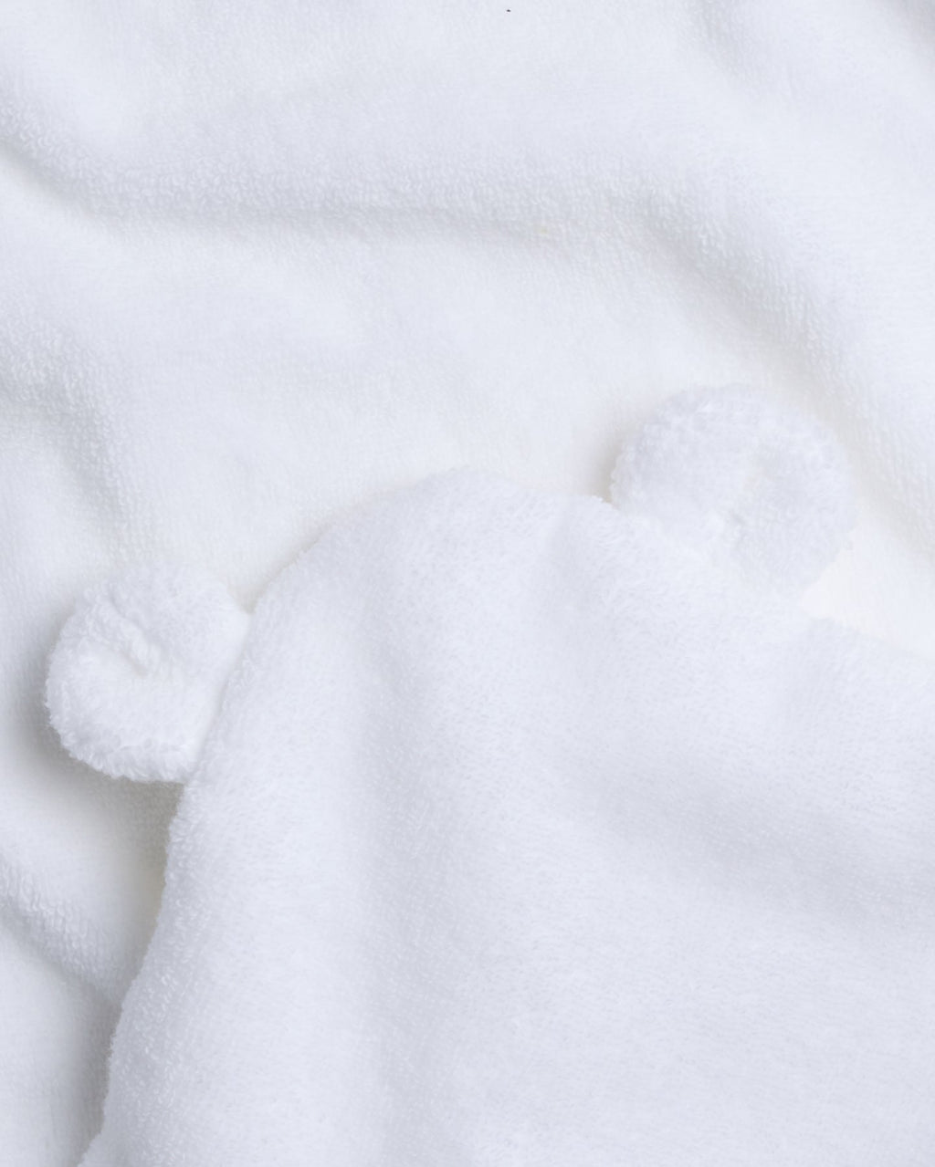 Organic Hooded Baby Towel with Ears (White) - Image 4