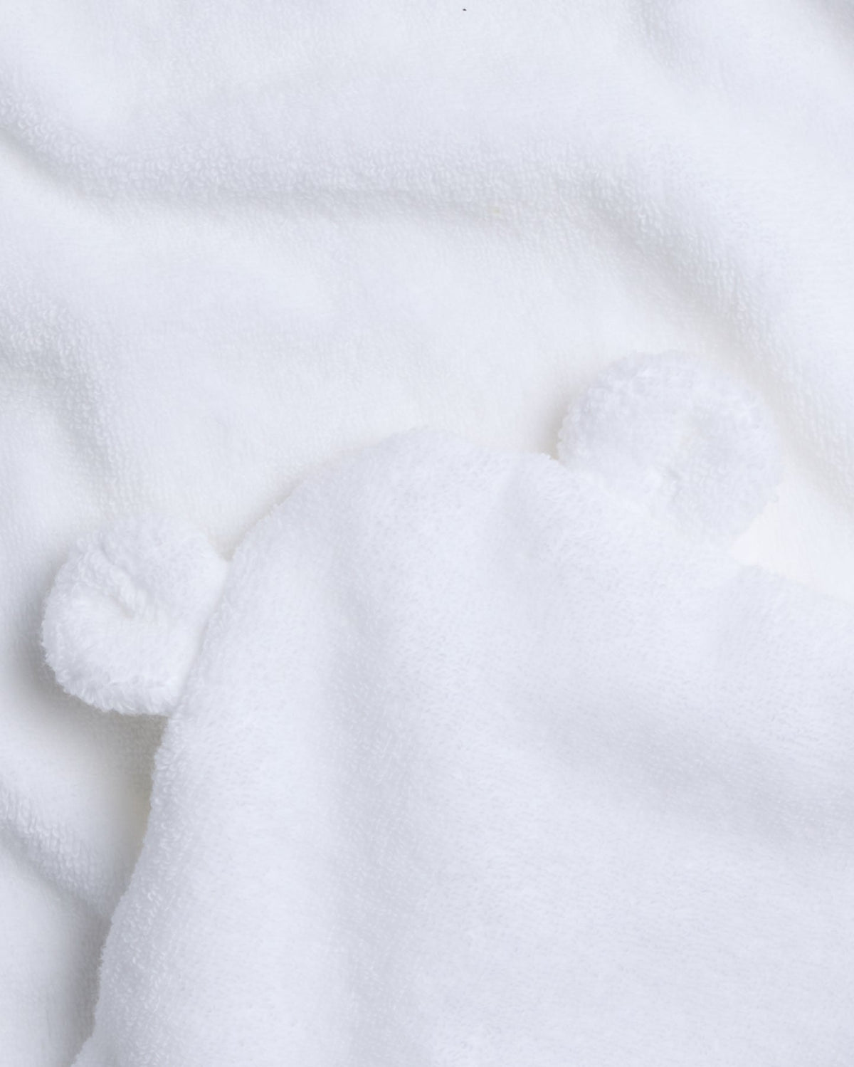 Organic Hooded Baby Towel with Ears (White) - Image 4