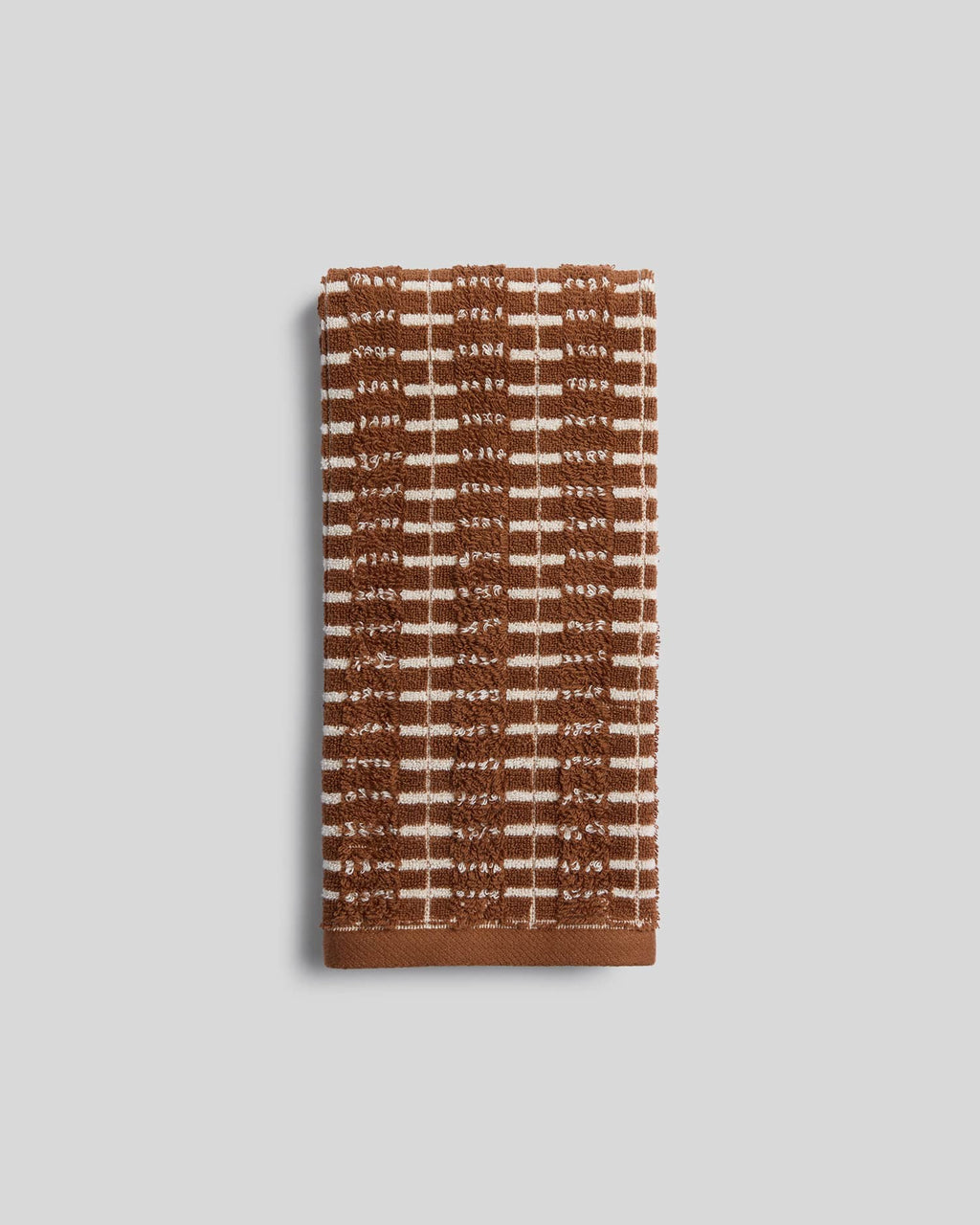 Organic Ladder Stripe Towels (Tobacco and Cream) - Hand Towel