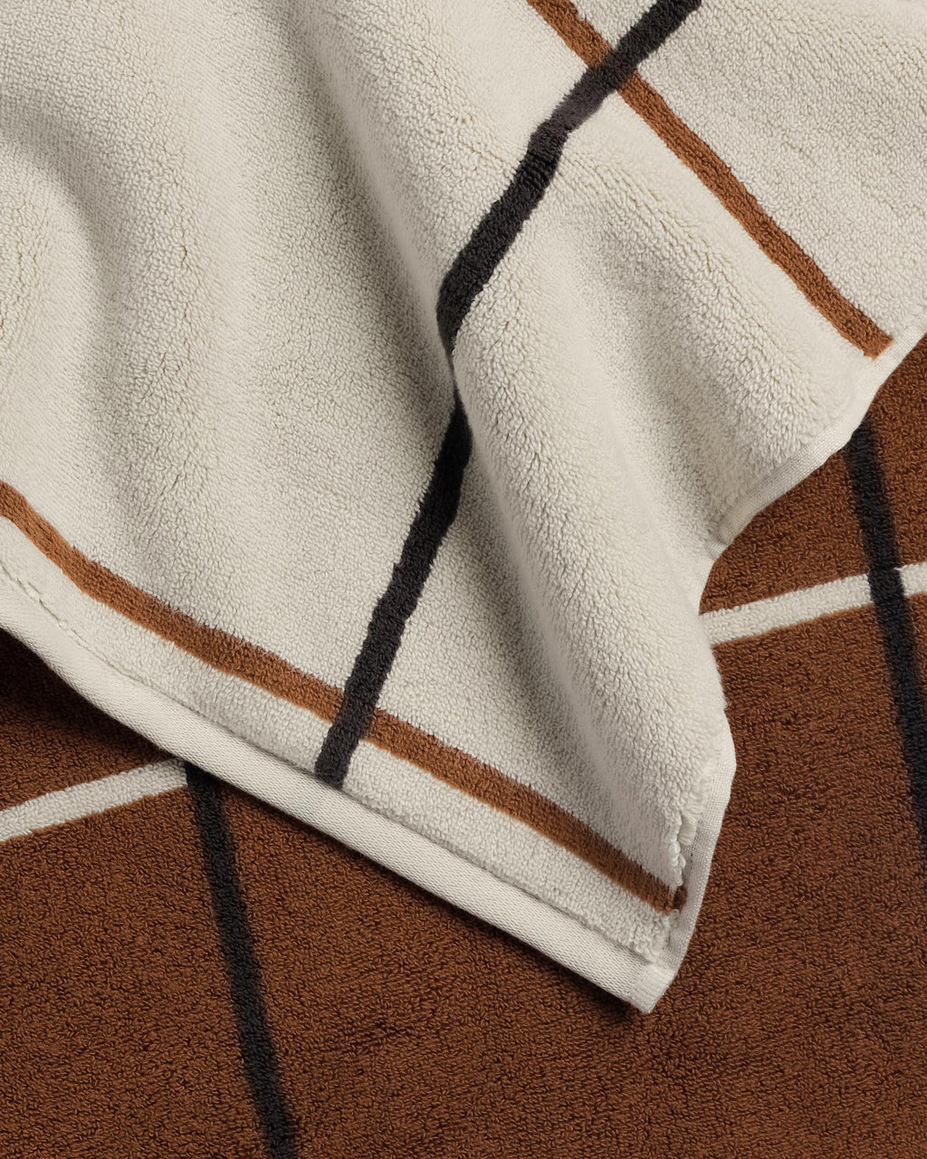2+2 Organic Plush Bath Bundle - Bone Windowpane - Image 3