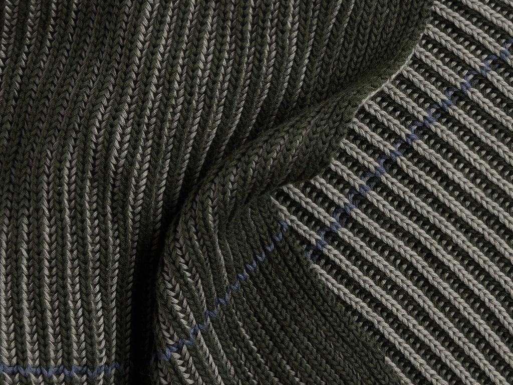 Organic Two Tone Rib Knit Throw (Moss and Evergreen) - Image 3