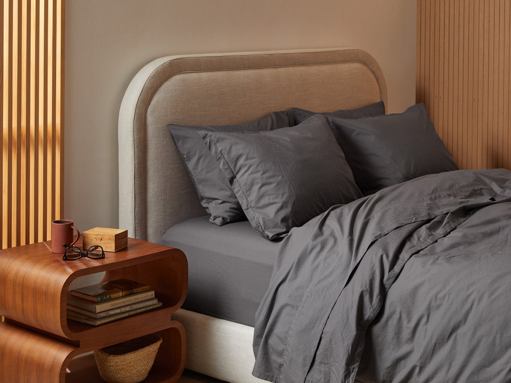 Percale Duvet Cover Set - Slate F/Q - Image 2