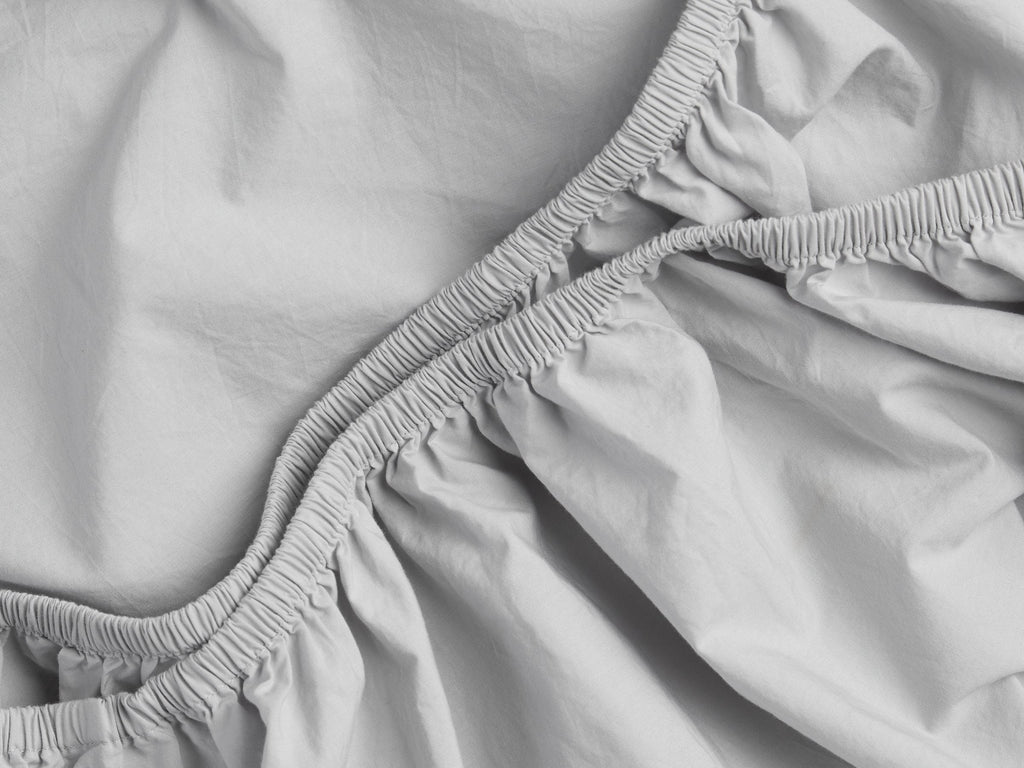 Percale Fitted Sheet - FINAL SALE (Light Grey) - Image 3