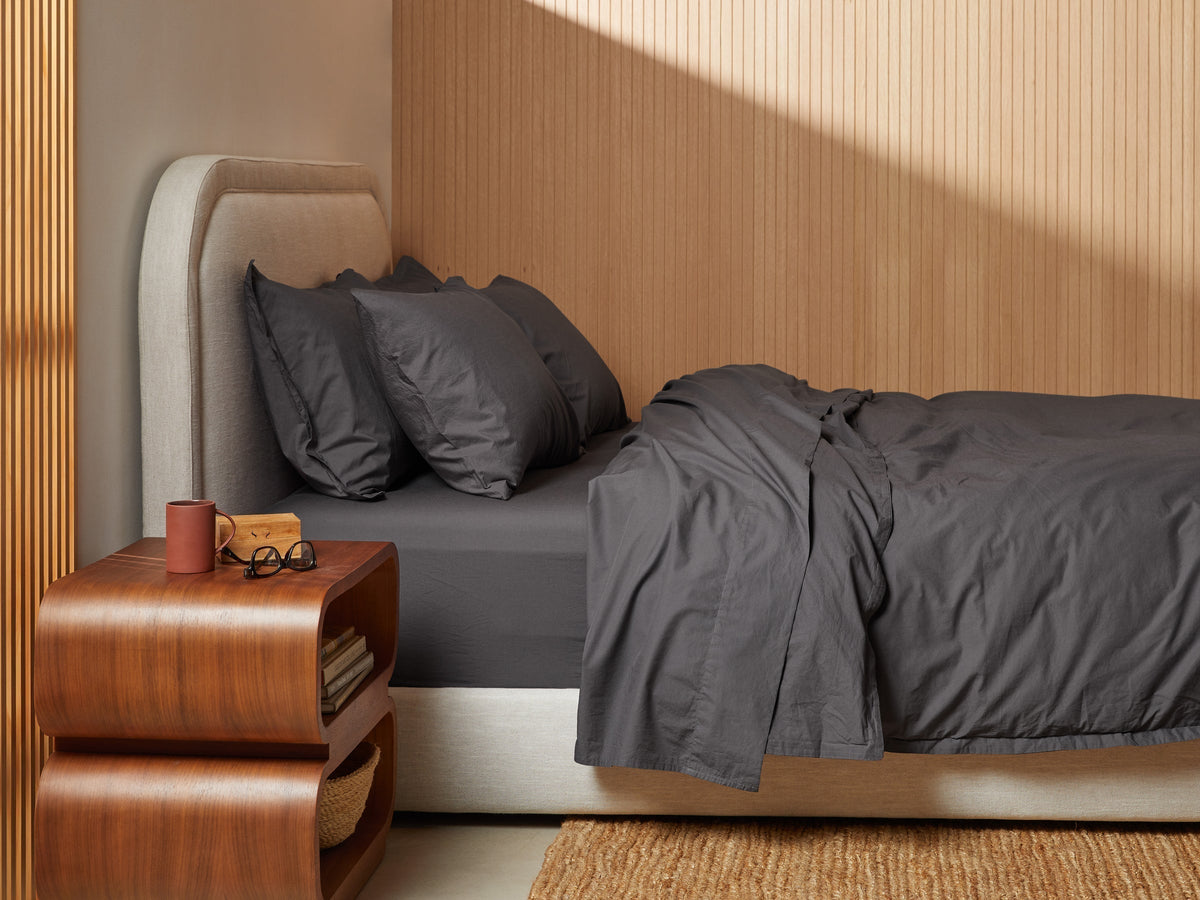 Percale Sham Set - FINAL SALE (Slate) - Image 2