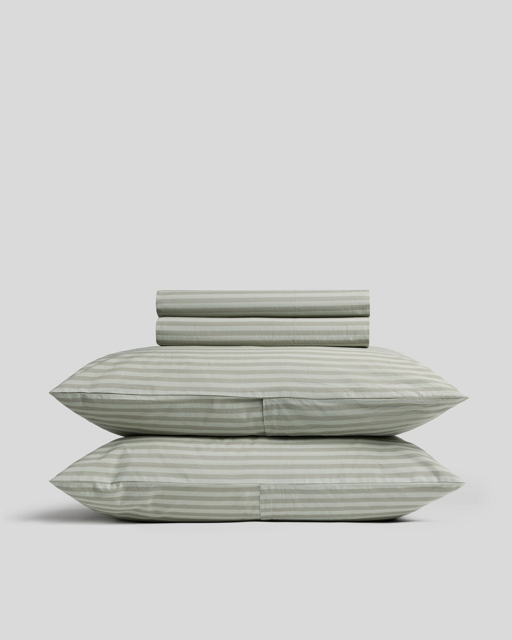 Percale Sheet Set - Moss Stripe K/CK