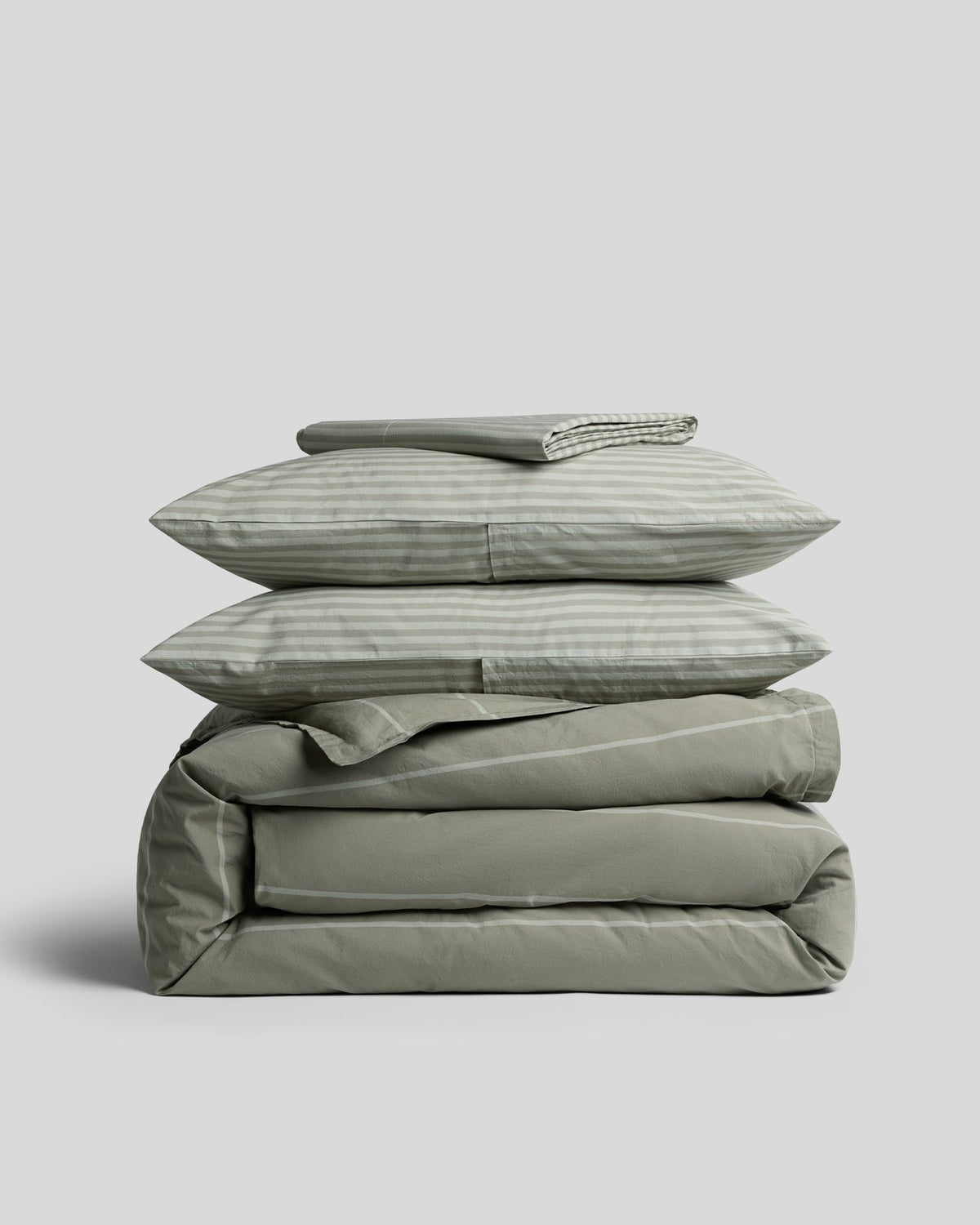 Percale Venice Set - Moss Stripe K/CK