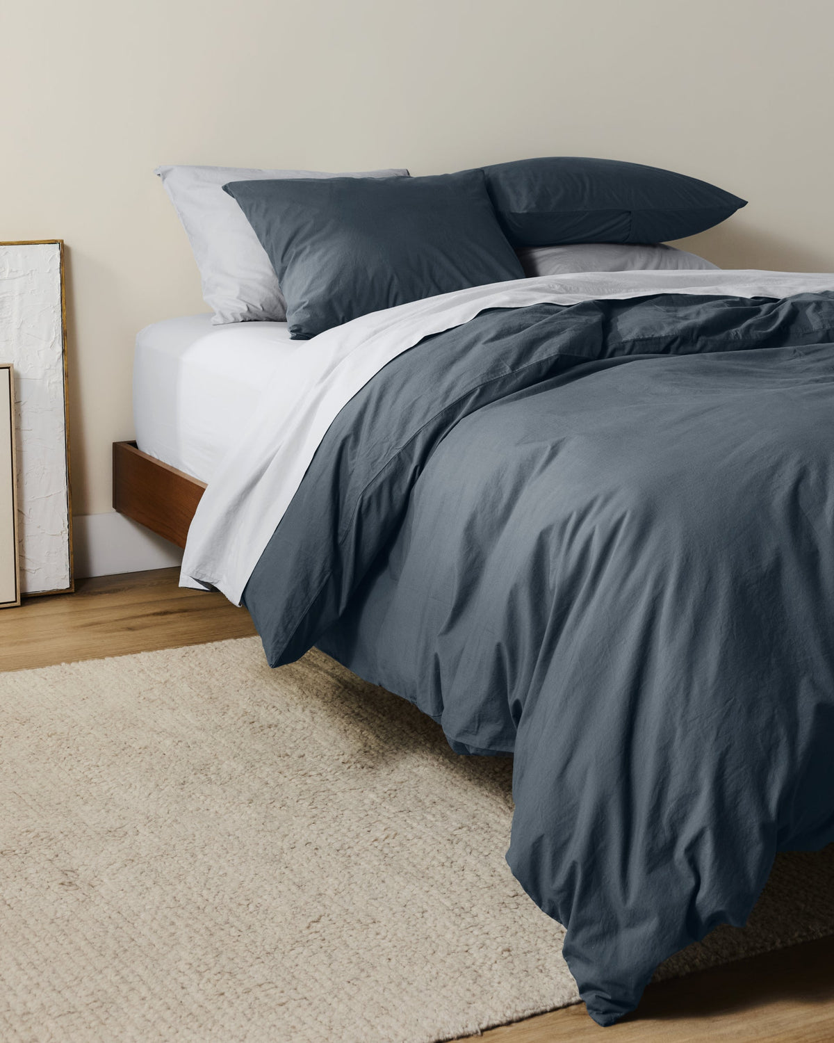 Percale Fitted Sheet (Sky) - Image 2