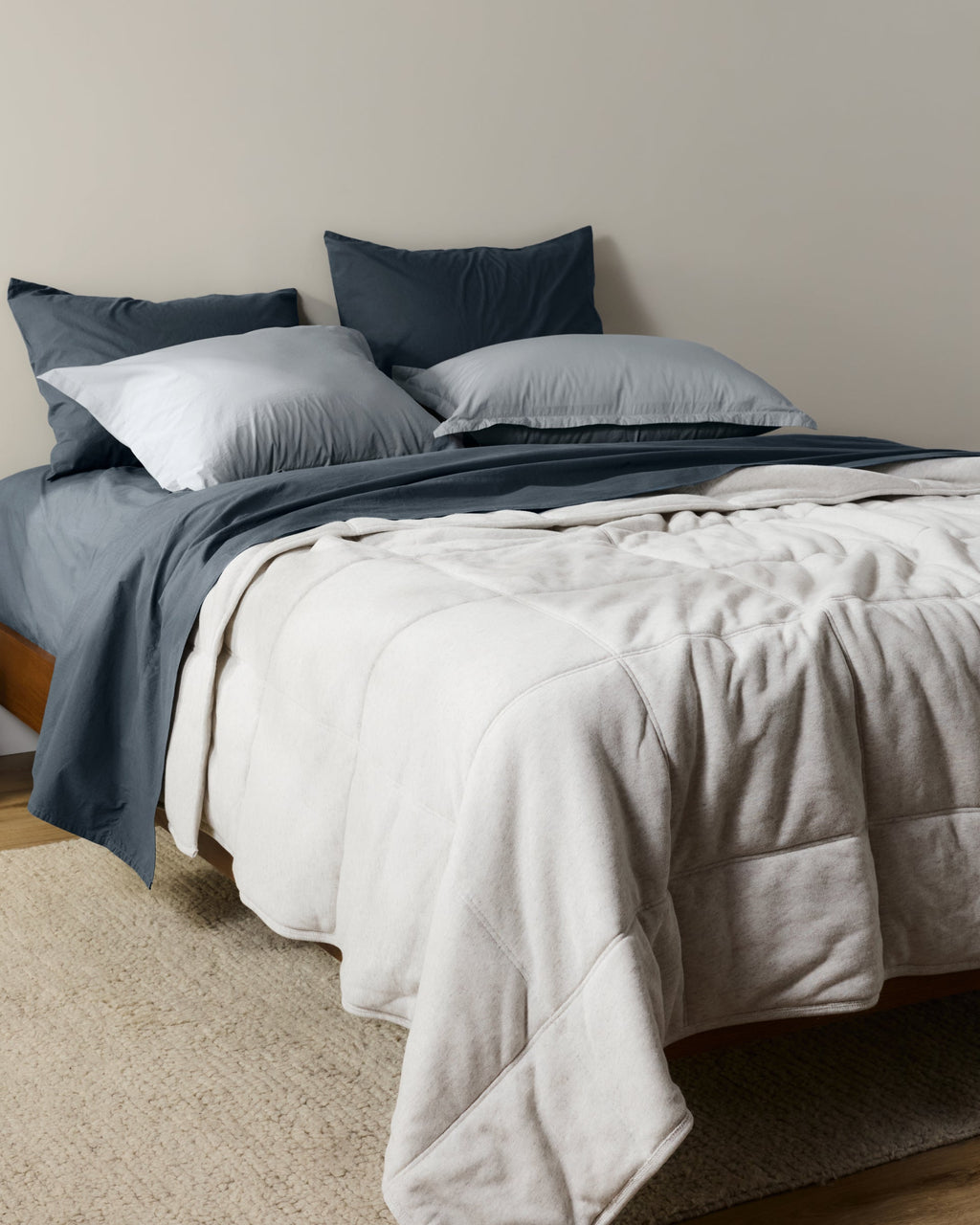 Linen Tencel Jersey Quilt - FINAL SALE (Heathered Oatmeal) - Image 2