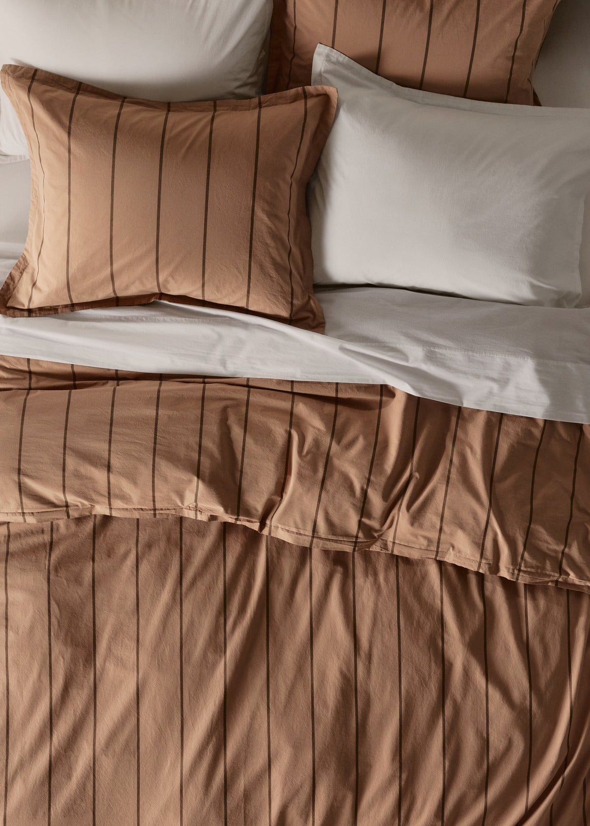 Percale Duvet Cover Set - Adobe Stripe K/CK - Image 2