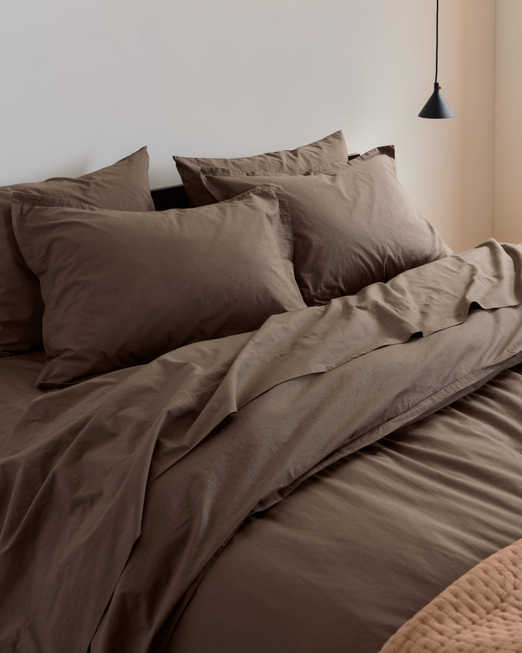 Percale Duvet Cover Set - Warm Grey F/Q - Image 2