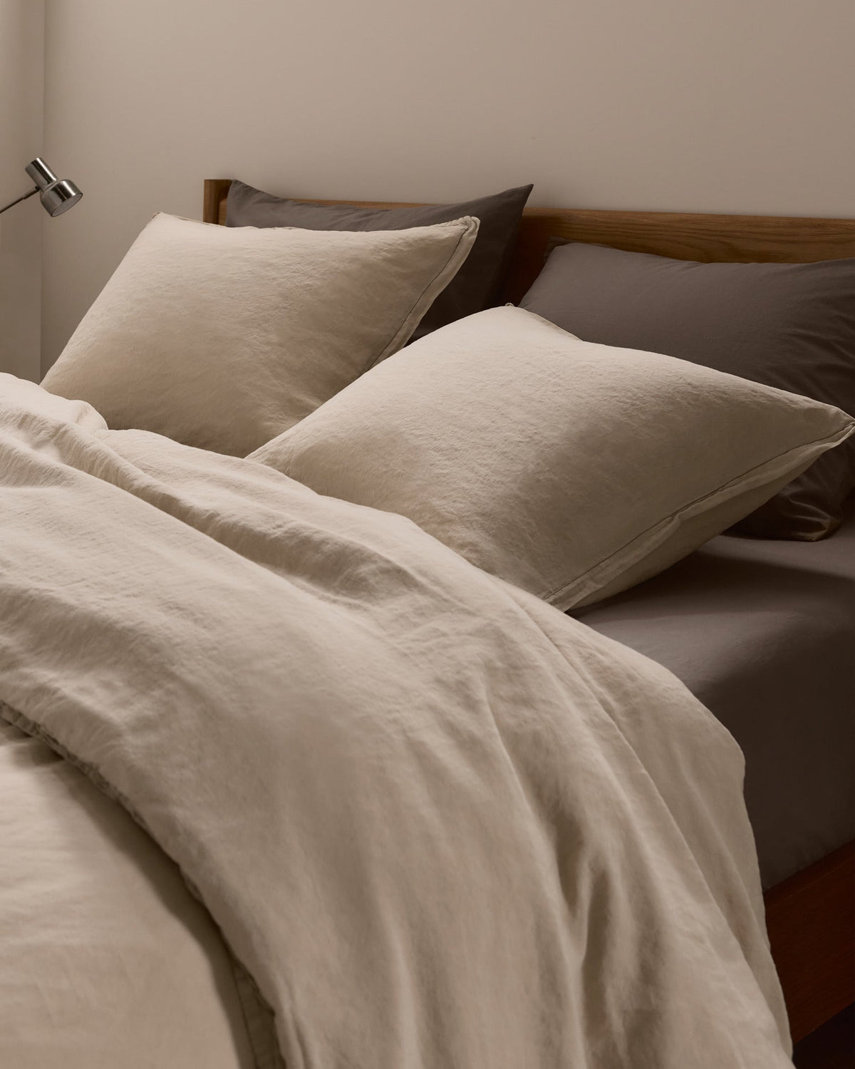 Linen Tencel Duvet Cover Set - Bone K/CK - Image 5