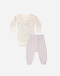 Quincy Mae Side Snap Bodysuit + Pant Set - Floret, NB