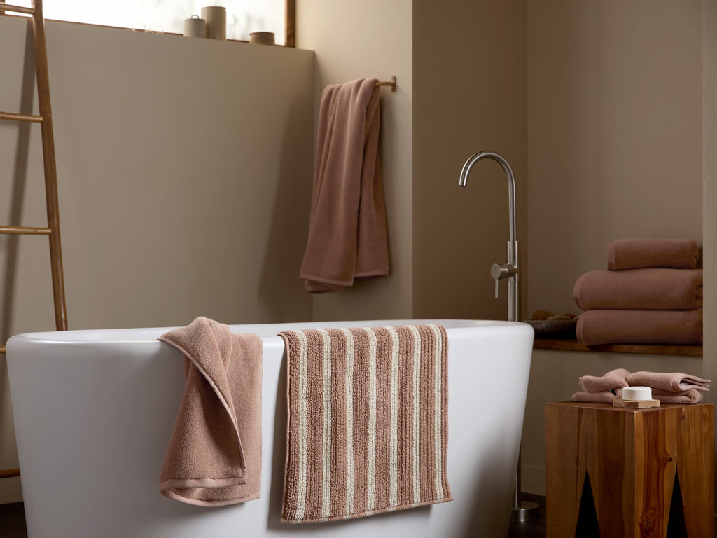 2+2 Organic Resort Stripe Bath Bundle - Adobe with Butter - Image 2