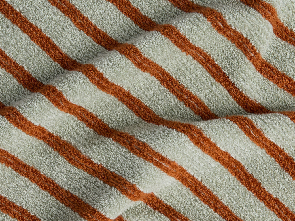 6+6 Organic Resort Stripe Bath Bundle - Sage with Russet - Image 3